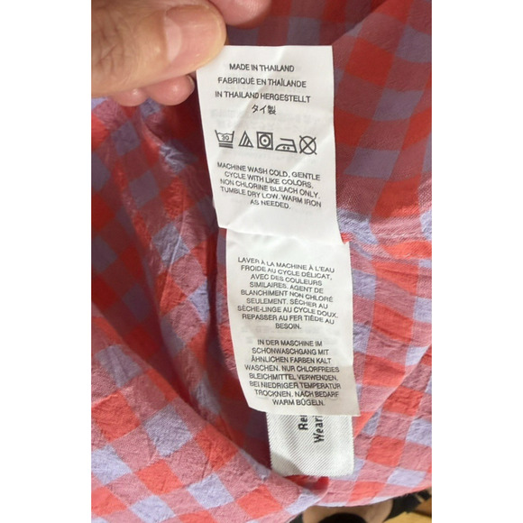 J. Crew Gingham Plaid Boyfriend Button Up Shirt Long Sleeve Stretch Size 8 New - Picture 13 of 14